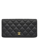 シャネル CHANEL マトラッセ ロングウォレット ブラック レザー キャビアスキン 長財布 ゴールド金具 黒 ココマーク