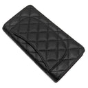 シャネル CHANEL マトラッセ ロングウォレット ブラック レザー キャビアスキン 長財布 ゴールド金具 黒 ココマーク