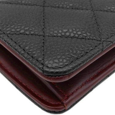 シャネル CHANEL マトラッセ ロングウォレット ブラック レザー キャビアスキン 長財布 ゴールド金具 黒 ココマーク