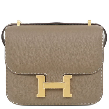 エルメス HERMES コンスタンス3 ミニ ミロワール エトゥープ ヴォーエプソン ショルダーバッグ ゴールド金具 新品 未使用 グレージュ