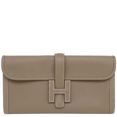 エルメス HERMES ジジェエラン29 エトゥープ スイフト クラッチバッグ グレージュ