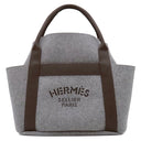 エルメス HERMES サックドパンサージュ グルーム グレー×ブラウン ウール ポリアミド 2WAYバッグ シルバー金具 茶 ショルダー トート