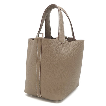 エルメス HERMES ピコタンロックPM エトゥープ トリヨンクレマンス ハンドバッグ シルバー金具 新品 未使用 グレージュ