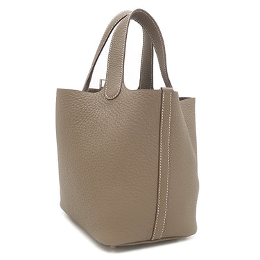 エルメス HERMES ピコタンロックPM エトゥープ トリヨンクレマンス ハンドバッグ シルバー金具 新品 未使用 グレージュ