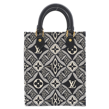 ルイヴィトン LOUIS VUITTON プティット サックプラ M80484 ブラック レザー モノグラムジャガード 2WAYバッグ シルバー金具 ショルダーバッグ