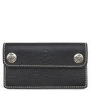 Gaboratory バッファロー ロング ウォレット アーリーモデル ブラック レザー 長財布 シルバー金具 黒 フラップ式 白ステッチ アトリエマーク