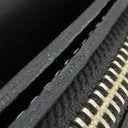 Gaboratory バッファロー ロング ウォレット アーリーモデル ブラック レザー 長財布 シルバー金具 黒 フラップ式 白ステッチ アトリエマーク