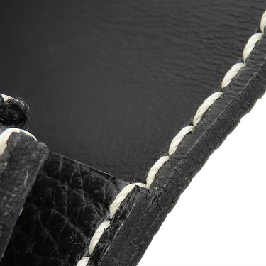 Gaboratory バッファロー ロング ウォレット アーリーモデル ブラック レザー 長財布 シルバー金具 黒 フラップ式 白ステッチ アトリエマーク