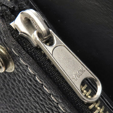 Gaboratory バッファロー ロング ウォレット アーリーモデル ブラック レザー 長財布 シルバー金具 黒 フラップ式 白ステッチ アトリエマーク