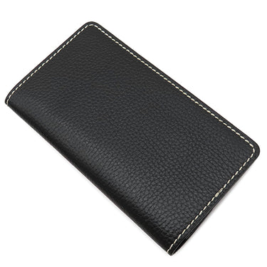 Gaboratory バッファロー ロング ウォレット アーリーモデル ブラック レザー 長財布 シルバー金具 黒 フラップ式 白ステッチ アトリエマーク