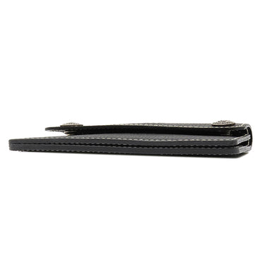 Gaboratory バッファロー ロング ウォレット アーリーモデル ブラック レザー 長財布 シルバー金具 黒 フラップ式 白ステッチ アトリエマーク