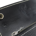 Gaboratory バッファロー ロング ウォレット アーリーモデル ブラック レザー 長財布 シルバー金具 黒 フラップ式 白ステッチ アトリエマーク