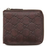 グッチ GUCCI グッチシマ ラウンドジップ ウォレット 190451 ブラウン レザー 二つ折り財布 シルバー金具 茶 コンパクトウォレット