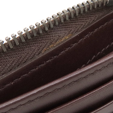 グッチ GUCCI グッチシマ ラウンドジップ ウォレット 190451 ブラウン レザー 二つ折り財布 シルバー金具 茶 コンパクトウォレット