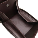 グッチ GUCCI グッチシマ ラウンドジップ ウォレット 190451 ブラウン レザー 二つ折り財布 シルバー金具 茶 コンパクトウォレット