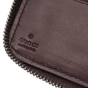 グッチ GUCCI グッチシマ ラウンドジップ ウォレット 190451 ブラウン レザー 二つ折り財布 シルバー金具 茶 コンパクトウォレット