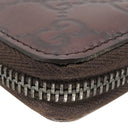 グッチ GUCCI グッチシマ ラウンドジップ ウォレット 190451 ブラウン レザー 二つ折り財布 シルバー金具 茶 コンパクトウォレット