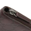 グッチ GUCCI グッチシマ ラウンドジップ ウォレット 190451 ブラウン レザー 二つ折り財布 シルバー金具 茶 コンパクトウォレット