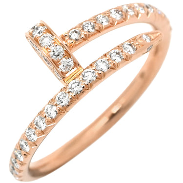 カルティエ Cartier ジュストアンクル セミパヴェ ピンクゴールド K18PG ダイヤモンド #47(JP7) リング 指輪 Au750 PG ダイヤ 釘 7号