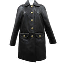 セリーヌ CELINE クロディーヌ カラーコート 2D561583C.38NO ブラック ラムスキン レーヨン 13195 アウター ゴールド金具 黒 ステンカラー ジャケット 新品 未使用