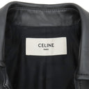 セリーヌ CELINE クロディーヌ カラーコート 2D561583C.38NO ブラック ラムスキン レーヨン 13195 アウター ゴールド金具 黒 ステンカラー ジャケット 新品 未使用