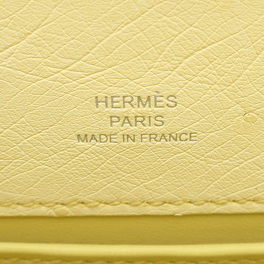 エルメス HERMES ポシェットケリー ミニ リモンチェッロ オーストリッチ ハンドバッグ シルバー金具 ライトイエロー