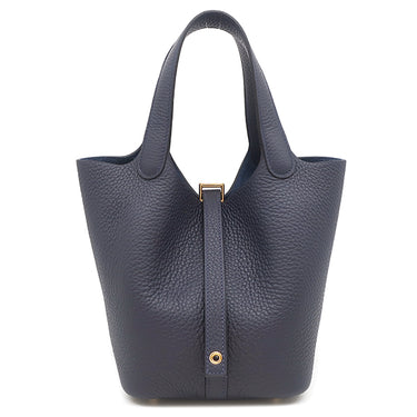 エルメス HERMES ピコタンロックPM ブルーニュイ トリヨンクレマンス ハンドバッグ ゴールド金具 新品未使用