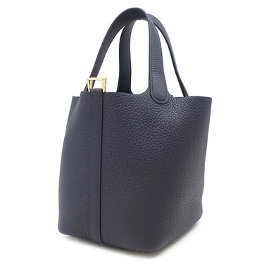 エルメス HERMES ピコタンロックPM ブルーニュイ トリヨンクレマンス ハンドバッグ ゴールド金具 新品未使用