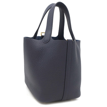 エルメス HERMES ピコタンロックPM ブルーニュイ トリヨンクレマンス ハンドバッグ ゴールド金具 新品未使用