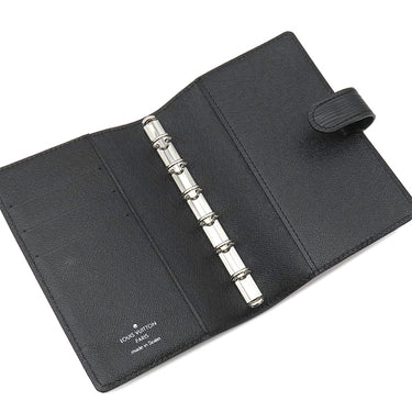 ルイヴィトン LOUIS VUITTON アジェンダ PM R20052 ブラック エピレザー 手帳カバー シルバー金具 黒 パスケース スケジュール帳