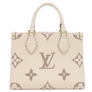 ルイヴィトン LOUIS VUITTON オンザゴー PM M45654 クレーム×ボワドローズ モノグラムアンプラント 2WAYバッグ ゴールド金具 肩掛け ハンドバッグ