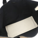 バレンシアガ BALENCIAGA Navy カバ M 339936 1081 W 002123 ナチュラル×ブラック キャンバス レザー トートバッグ シルバー金具 ネイビーカバス 黒