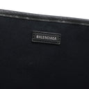 バレンシアガ BALENCIAGA Navy カバ M 339936 1081 W 002123 ナチュラル×ブラック キャンバス レザー トートバッグ シルバー金具 ネイビーカバス 黒