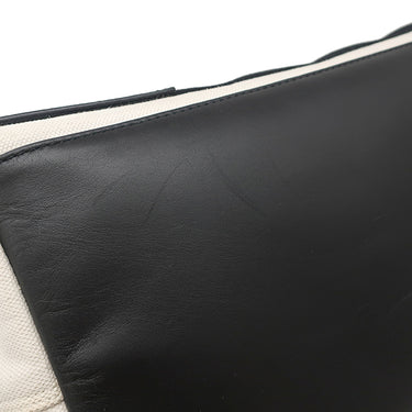 バレンシアガ BALENCIAGA Navy カバ M 339936 1081 W 002123 ナチュラル×ブラック キャンバス レザー トートバッグ シルバー金具 ネイビーカバス 黒