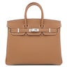 エルメス HERMES バーキン25 ゴールド トゴ ハンドバッグ シルバー金具 新品 未使用 茶