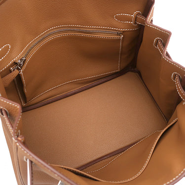 エルメス HERMES バーキン25 ゴールド トゴ ハンドバッグ シルバー金具 新品 未使用 茶