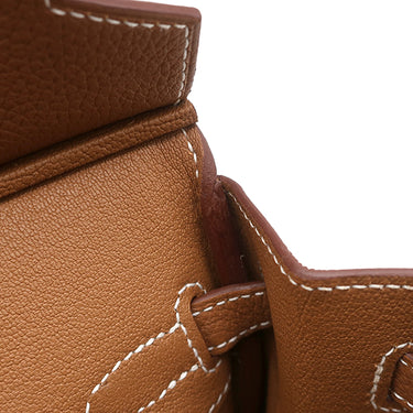 エルメス HERMES バーキン25 ゴールド トゴ ハンドバッグ シルバー金具 新品 未使用 茶