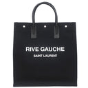 サンローラン SAINT LAURENT リヴ ゴーシュ 632539 ブラック キャンバス レザー トートバッグ シルバー金具 黒 RIVE GAUCHE