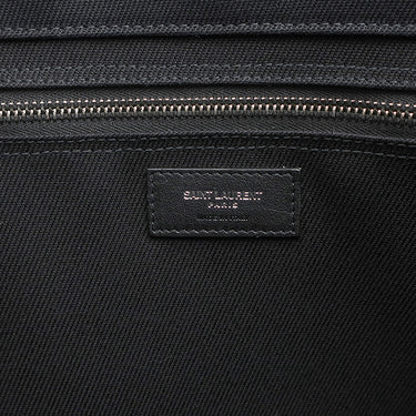サンローラン SAINT LAURENT リヴ ゴーシュ 632539 ブラック キャンバス レザー トートバッグ シルバー金具 黒 RIVE GAUCHE