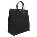 サンローラン SAINT LAURENT リヴ ゴーシュ 632539 ブラック キャンバス レザー トートバッグ シルバー金具 黒 RIVE GAUCHE