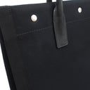 サンローラン SAINT LAURENT リヴ ゴーシュ 632539 ブラック キャンバス レザー トートバッグ シルバー金具 黒 RIVE GAUCHE
