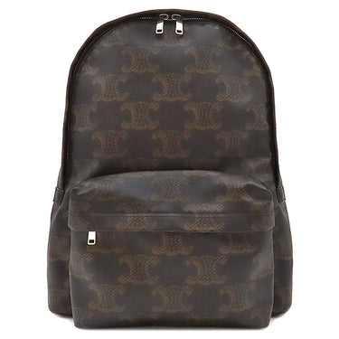 セリーヌ CELINE トリオンフ ミディアム バックパック 188382BOV.38SI ブラック×ブラウン レザー コーティングキャンバス トリオンフキャンバス リュック・デイパック シルバー金具 黒 茶