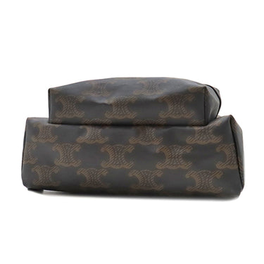 セリーヌ CELINE トリオンフ ミディアム バックパック 188382BOV.38SI ブラック×ブラウン レザー コーティングキャンバス トリオンフキャンバス リュック・デイパック シルバー金具 黒 茶
