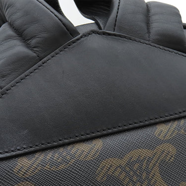 セリーヌ CELINE トリオンフ ミディアム バックパック 188382BOV.38SI ブラック×ブラウン レザー コーティングキャンバス トリオンフキャンバス リュック・デイパック シルバー金具 黒 茶