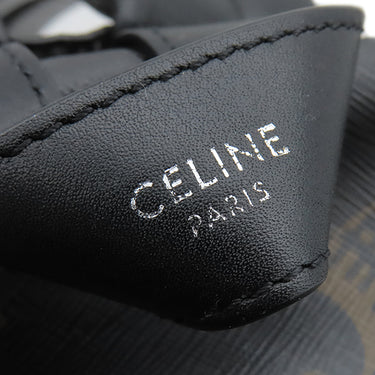 セリーヌ CELINE トリオンフ ミディアム バックパック 188382BOV.38SI ブラック×ブラウン レザー コーティングキャンバス トリオンフキャンバス リュック・デイパック シルバー金具 黒 茶