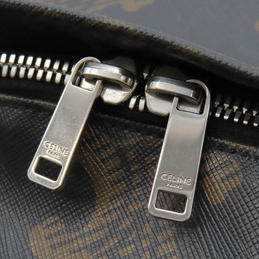 セリーヌ CELINE トリオンフ ミディアム バックパック 188382BOV.38SI ブラック×ブラウン レザー コーティングキャンバス トリオンフキャンバス リュック・デイパック シルバー金具 黒 茶