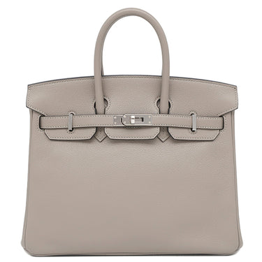エルメス HERMES バーキン25 グリアスファルト トリヨンノビーヨ ハンドバッグ シルバー金具 グレージュ