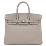 エルメス HERMES バーキン25 グリアスファルト トリヨンノビーヨ ハンドバッグ シルバー金具 グレージュ
