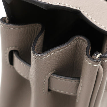 エルメス HERMES バーキン25 グリアスファルト トリヨンノビーヨ ハンドバッグ シルバー金具 グレージュ