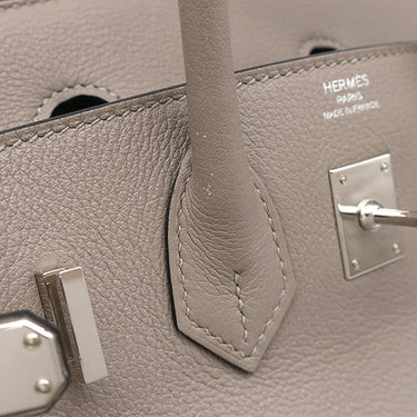 エルメス HERMES バーキン25 グリアスファルト トリヨンノビーヨ ハンドバッグ シルバー金具 グレージュ